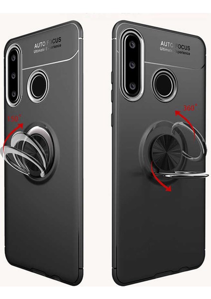 Huawei Y6P Kılıf Selfie Yüzüklü Tutuculu Esnek Silikon Rvl
