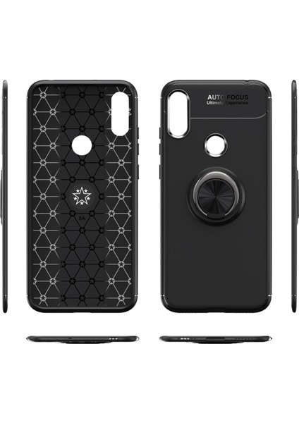Huawei Y6 2019 Kılıf Selfie Yüzüklü Tutuculu Esnek Silikon Rvl