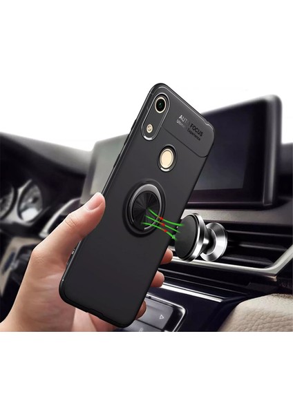 Huawei Y6 2019 Kılıf Selfie Yüzüklü Tutuculu Esnek Silikon Rvl