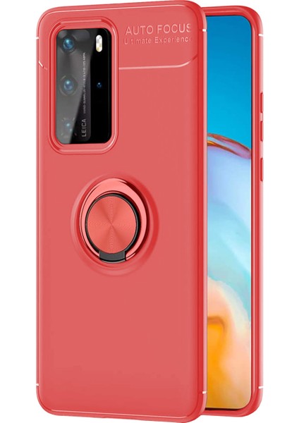 Huawei P40 Kılıf Selfie Yüzüklü Tutuculu Esnek Silikon Rvl