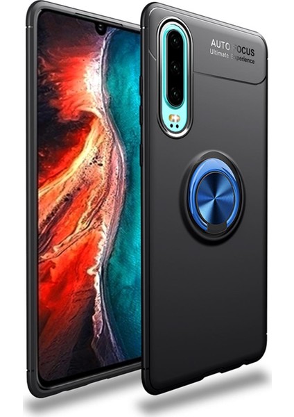 Huawei P30 Kılıf Selfie Yüzüklü Tutuculu Esnek Silikon Rvl