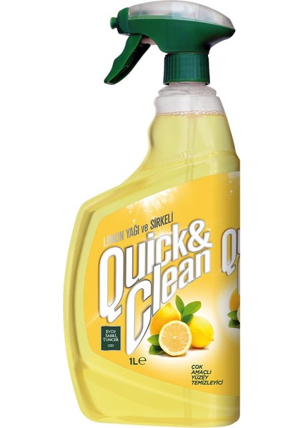Quıck & Clean Çok Amaçlı Yüzey Temizleyici Limon Yağlı 1 lt