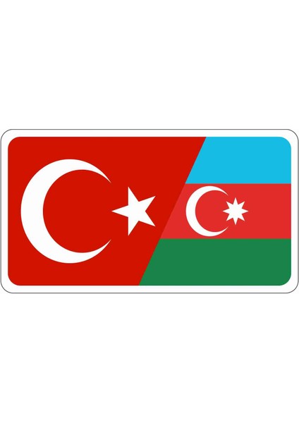 Azerbaycan Türkiye Bayrak Sticker