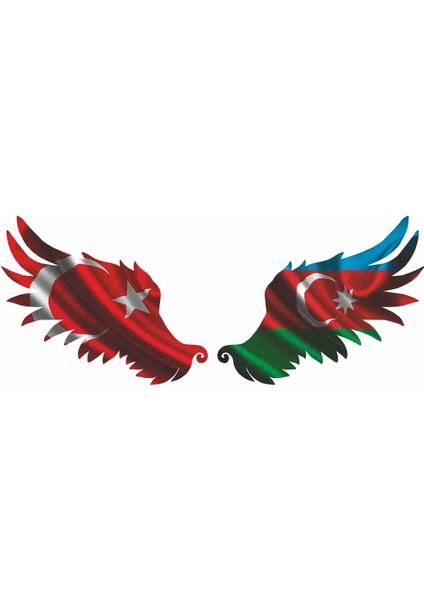 Türkiye Azerbaycan Bayrak Sticker