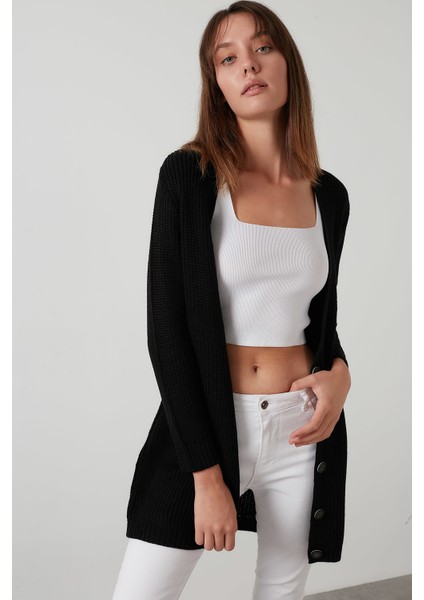 % 100 Soft Akrilik Triko Örme Uzun Hırka Kadın HIRKA 4615044