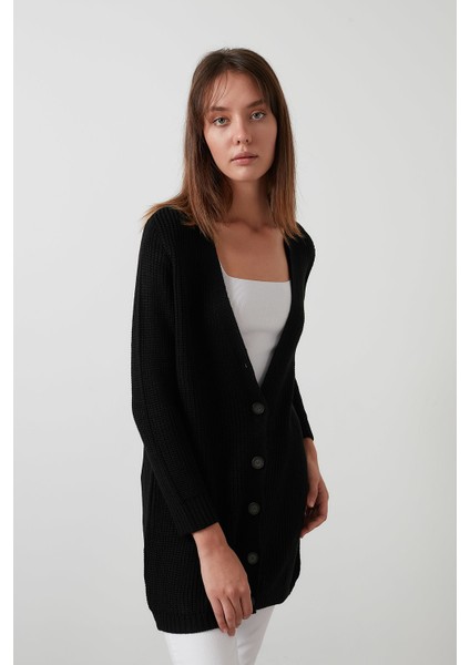 % 100 Soft Akrilik Triko Örme Uzun Hırka Kadın HIRKA 4615044