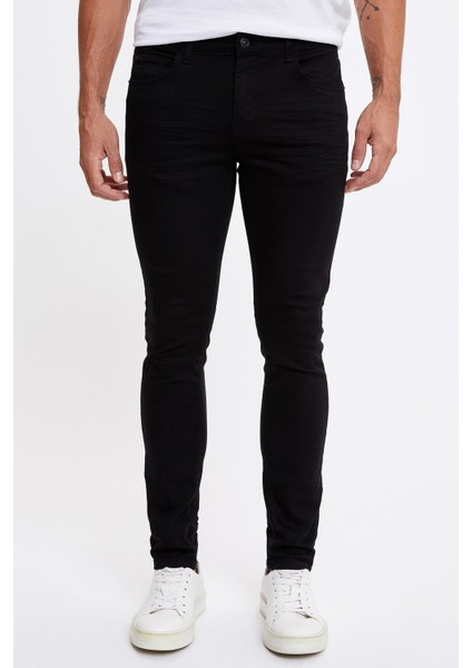 Carlo Skinny Fit Düşük Bel Dar Paça Siyah Jean Pantolon R8763AZ20AU