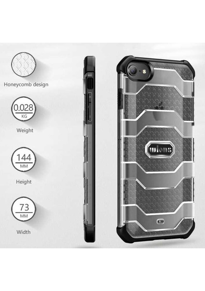 Apple iPhone 8 Kılıf Kenarları Renkli Darbe Koruyucu Wrong Siyah modelleri