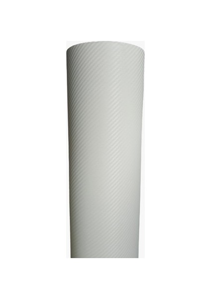 Beyaz Karbon Folyo 3D Hava Kanallı Araç Kaplama Folyosu 152 x 40 cm