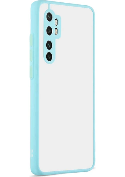 Case 4U Xiaomi Mi Note 10 Lite Kılıf Kamera Korumalı Mat Renkli Buzlu Hux Silikon Turkuaz