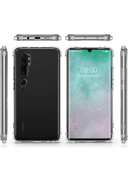 Xiaomi Mi Note 10 Lite Kılıf Darbe Emici Arka Kapak Şeffaf