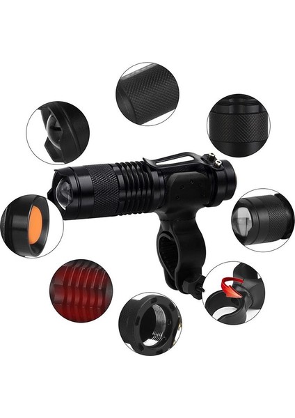 LED Bisiklet Ön Işığı 3 Modlu Far Işık Su Geçirmez Mini