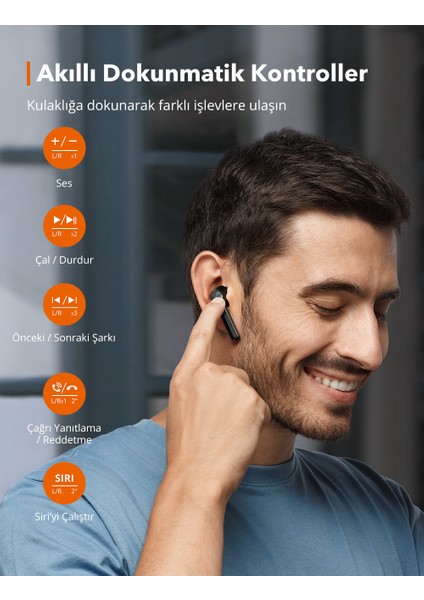 TaoTronics SoundLiberty 92 Hi-Fi Stereo Şarj Kılıflı IPX8 Ter/Su Dayanıklı Tek/Çift Kullanım Bluetooth Kulaklık 30 Saat Müzik