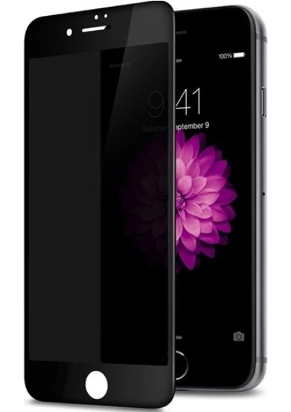 Apple iPhone 8 Plus Black Tam Kaplayan 5D Hayalet Privacy Cam