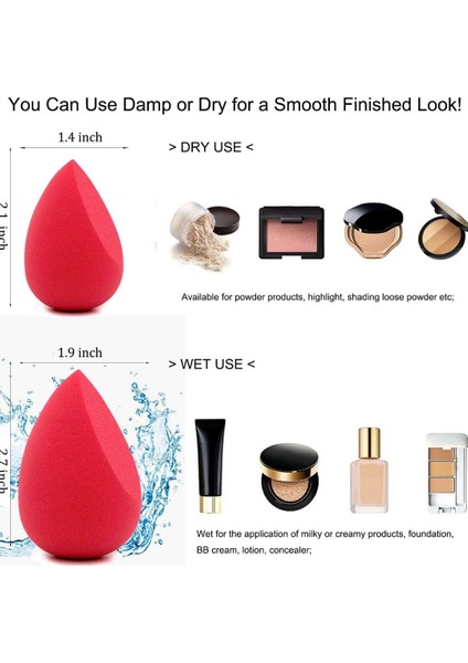 Suda Büyüyen 2'Li Kalpli Makyaj Süngeri Kalpli Kutulu Kırmızı modelleri