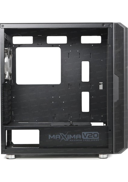 Maxima V20 Temperli Cam Yan Panel, 2x20cm Ön + 1x12cm Arka ARGB LED Fanlı, Dikey Ekran Kartı Takılabilen, USB 3.0 Type-C, ATX Oyuncu Kasası (DKCHMAXV20)