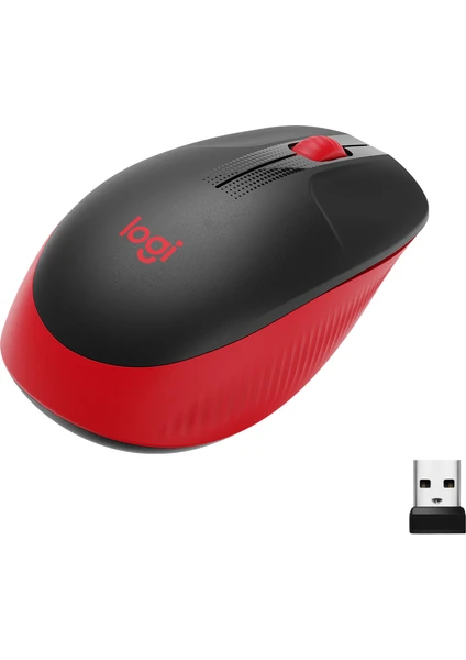 M191 Büyük Boy USB Alıcılı 1.000 DPI Kablosuz Mouse - Kırmızı