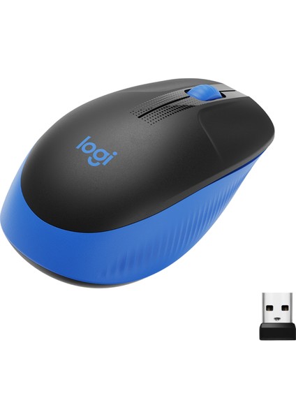 M191 Büyük Boy USB Alıcılı 1.000 DPI Kablosuz Mouse - Mavi