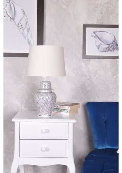 Bleu Blanc Şah Vazo Abajur Haliç Beyaz fiyatları