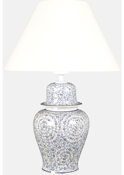 Bleu Blanc Şah Vazo Abajur Haliç K.beyaz