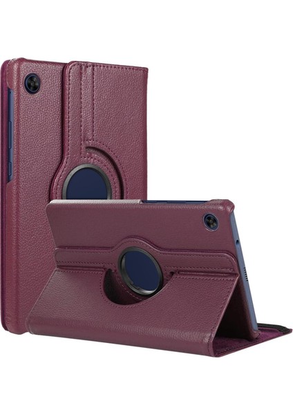 Huawei Matepad T8 8'' Kılıf 360 Rotating Stand Deri Mor