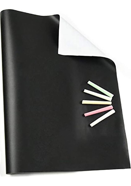 Yazılabilir Kara Tahta Yazı Tahtası Duvar Stickerı Pvc Sticker ve 5 Adet Tebeşir ile