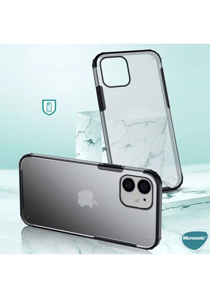 Apple iPhone 12 Kılıf Frosted Frame Siyah