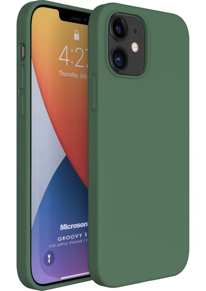 Apple iPhone 12 Kılıf Groovy Soft Koyu Yeşil