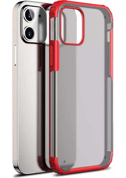 Apple iPhone 12 Mini Kılıf Frosted Frame Kırmızı