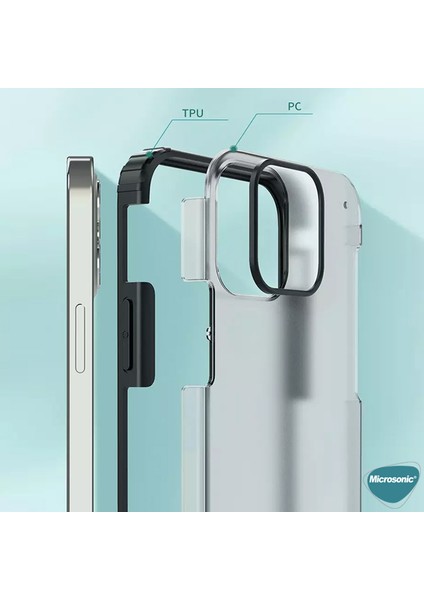 Apple iPhone 12 Pro Max Kılıf Frosted Frame Kırmızı
