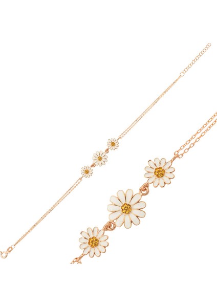 Üç Papatya Gümüş Bileklik