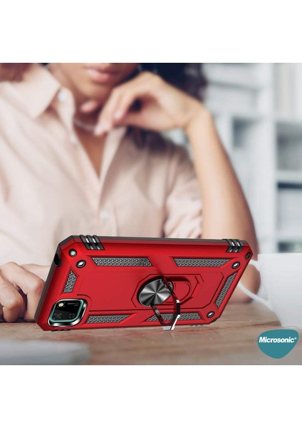 Huawei Y5P Kılıf Military Ring Holder Siyah indirimleri