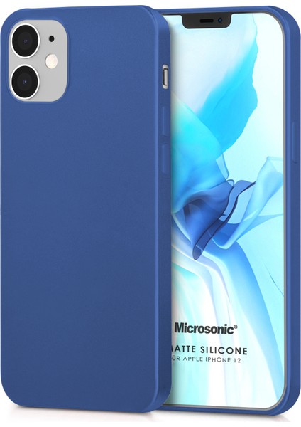 Matte Silikon Apple iPhone 12 Kılıf Lacivert
