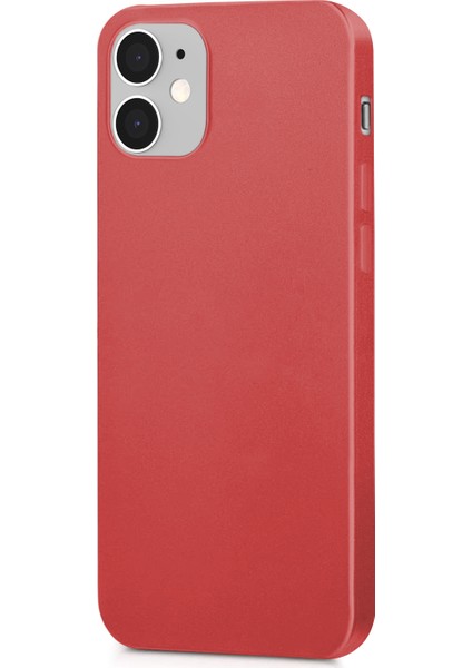 Matte Silikon Apple iPhone 12 Mini Kılıf Kırmızı