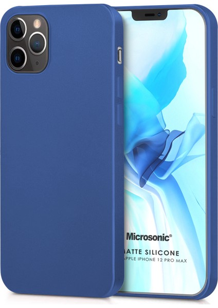 Matte Silikon Apple iPhone 12 Pro Max Kılıf Lacivert