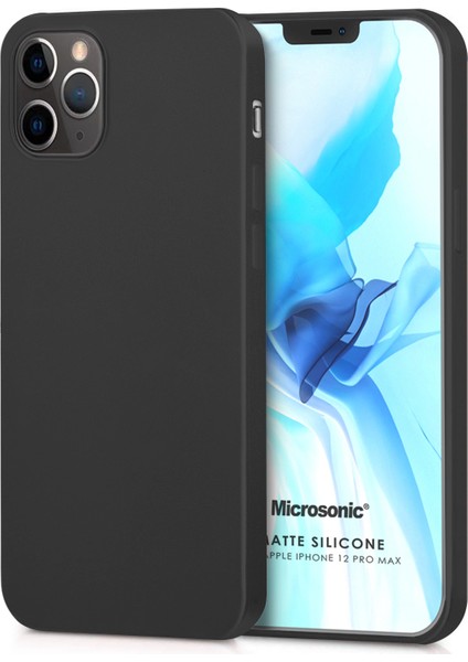 Matte Silikon Apple iPhone 12 Pro Max Kılıf Siyah