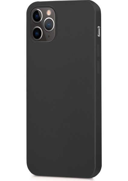 Matte Silikon Apple iPhone 12 Pro Max Kılıf Siyah