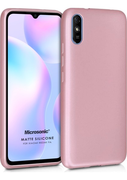 Matte Silikon Xiaomi Redmi 9A Kılıf Rose Gold