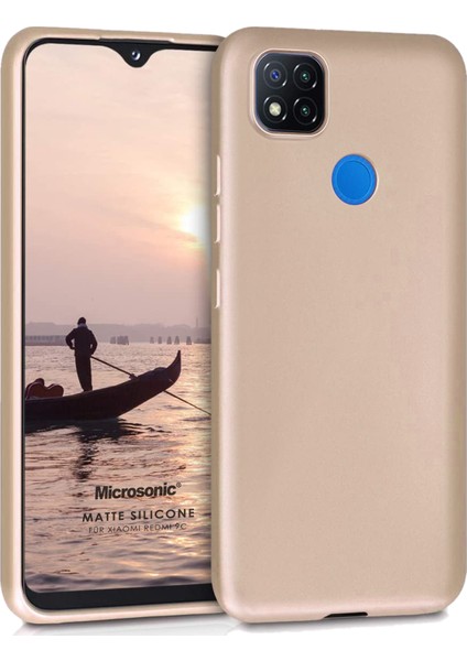 Matte Silikon Xiaomi Redmi 9c Kılıf Gold