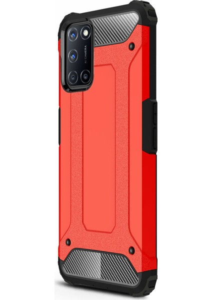 Oppo A52 Kılıf Rugged Armor Kırmızı