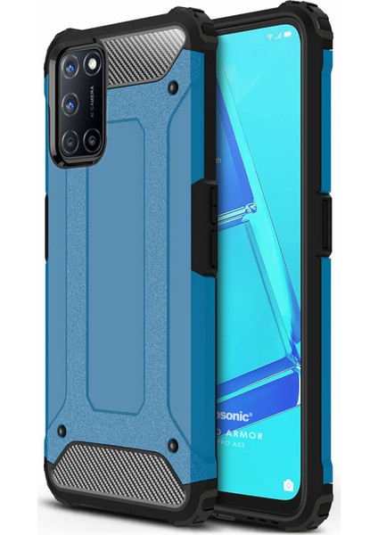 Oppo A52 Kılıf Rugged Armor Mavi