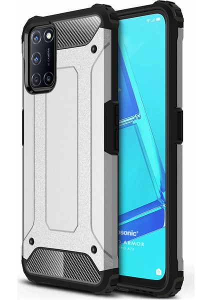 Oppo A72 Kılıf Rugged Armor Gümüş