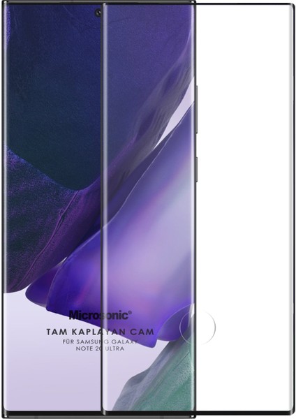 Samsung Galaxy Note 20 Ultra Tam Kaplayan Temperli Cam Ekran Koruyucu Siyah