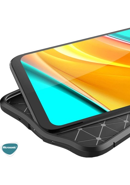 Xiaomi Redmi 9c Kılıf Deri Dokulu Silikon Kırmızı