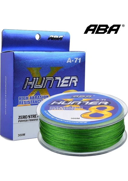 Hunter X8 8 Kat Örgü Ip Misina 300 mt Yeşil Renk 0.165 mm