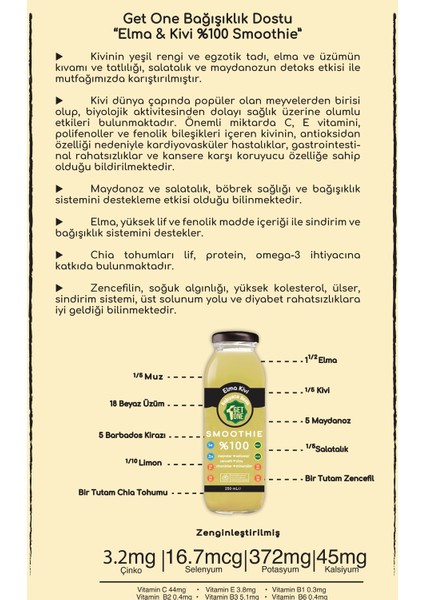 100% Elma Kivi Smoothie 12 x 250 ml