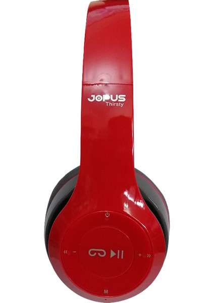 Kablosuz Kulak Üstü Bluetooth Kulaklık - Kırmız