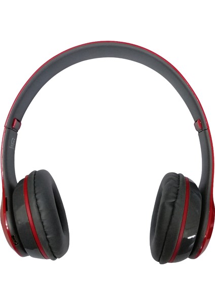 Kablosuz Kulak Üstü Bluetooth Kulaklık - Kırmız