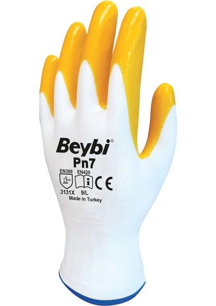Pazarız Beybi Pn7 Nitril Eldiven Beyaz Sarı Iş - Işçi Eldiveni 10'lu indirimleri
