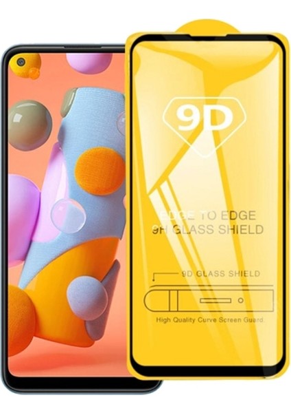 Samsung Galaxy A11 9D Full Glue Tempered Cam Ekran Koruyucu AL-32935